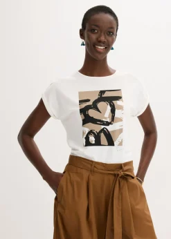 Camiseta con viscosa y piedras brillantes