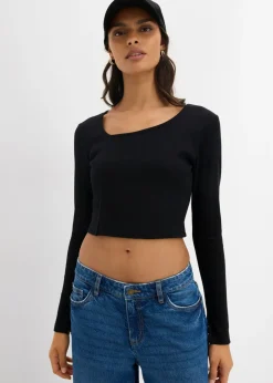 Camiseta corta de canalé