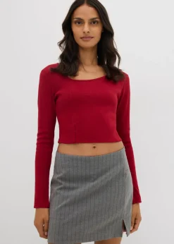 Camiseta corta de canalé