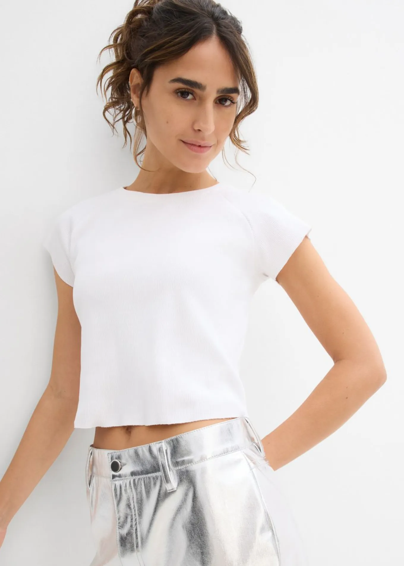 Camiseta corta de canalé