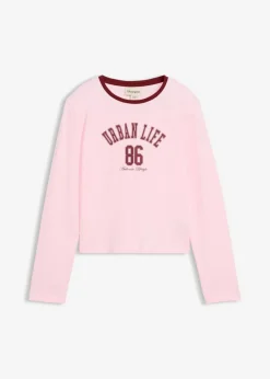 Camiseta corta de manga larga de mezcla de algodón orgánico elástico