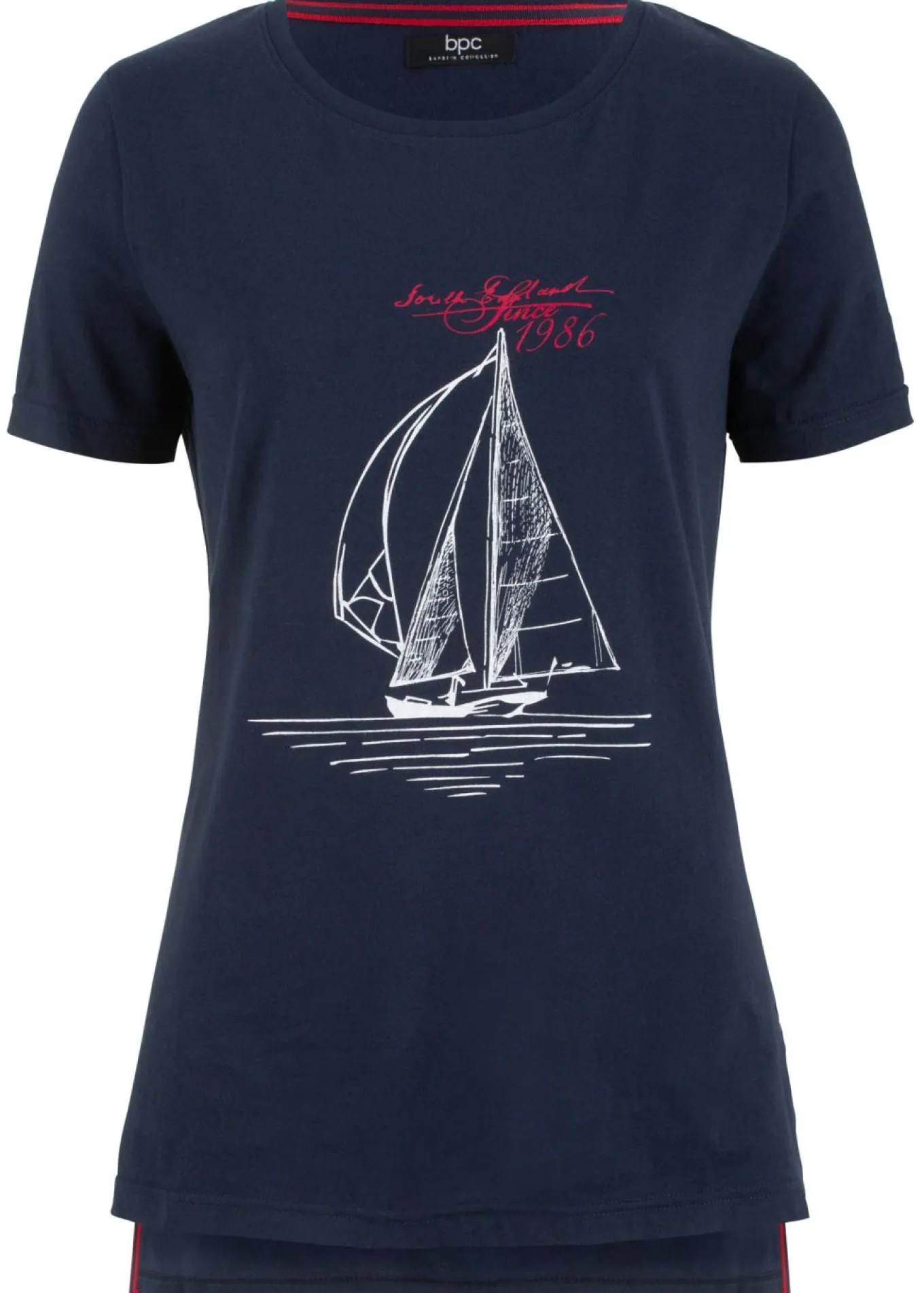Camiseta de algodón con abertura lateral y estampado