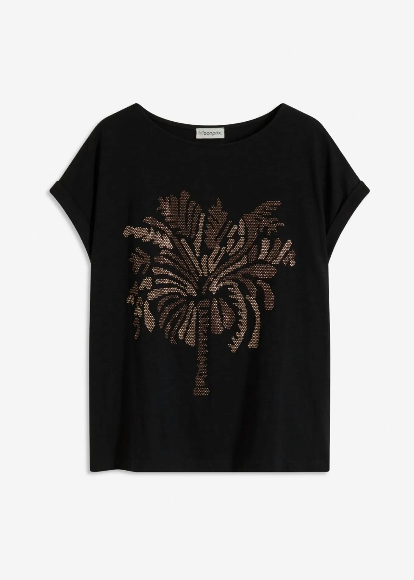 Camiseta de algodón con aplicación de tachuelas