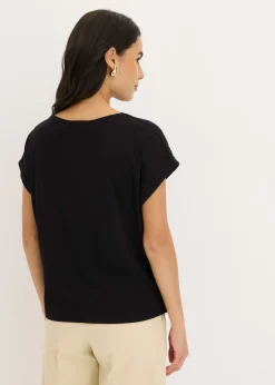 Camiseta de algodón con aplicación de tachuelas