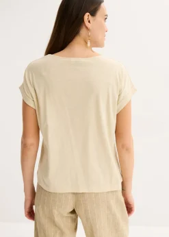 Camiseta de algodón con aplicación de tachuelas