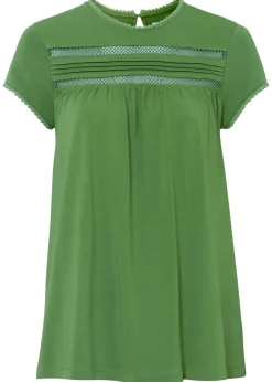 Camiseta de algodón con encaje