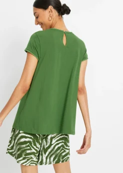 Camiseta de algodón con encaje