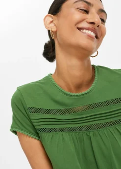 Camiseta de algodón con encaje