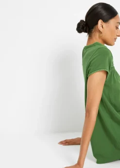 Camiseta de algodón con encaje