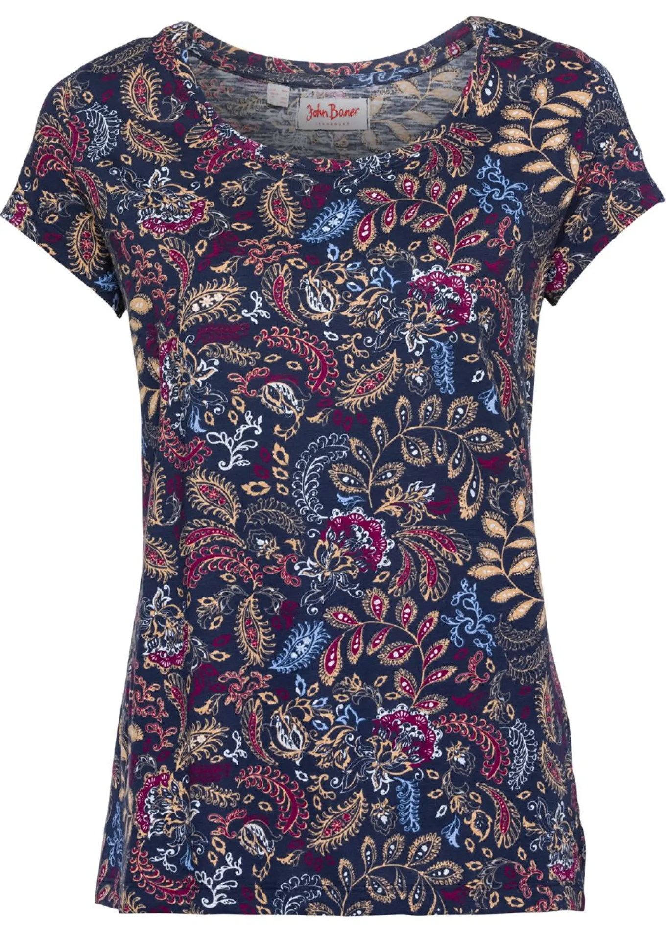 Camiseta de algodón con estampado y manga corta