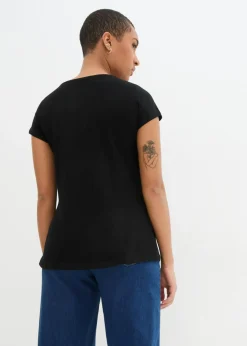 Camiseta de algodón e hilo flameado con manga corta