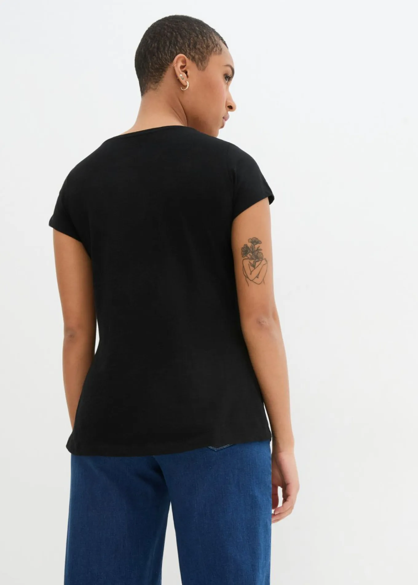 Camiseta de algodón e hilo flameado con manga corta
