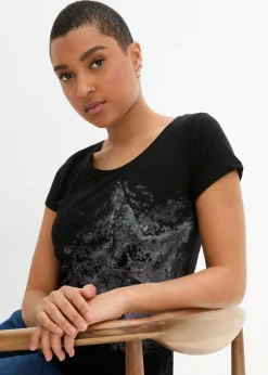 Camiseta de algodón e hilo flameado con manga corta