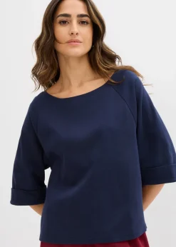 Camiseta de algodón orgánico grueso con mangas raglán