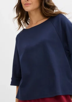 Camiseta de algodón orgánico grueso con mangas raglán