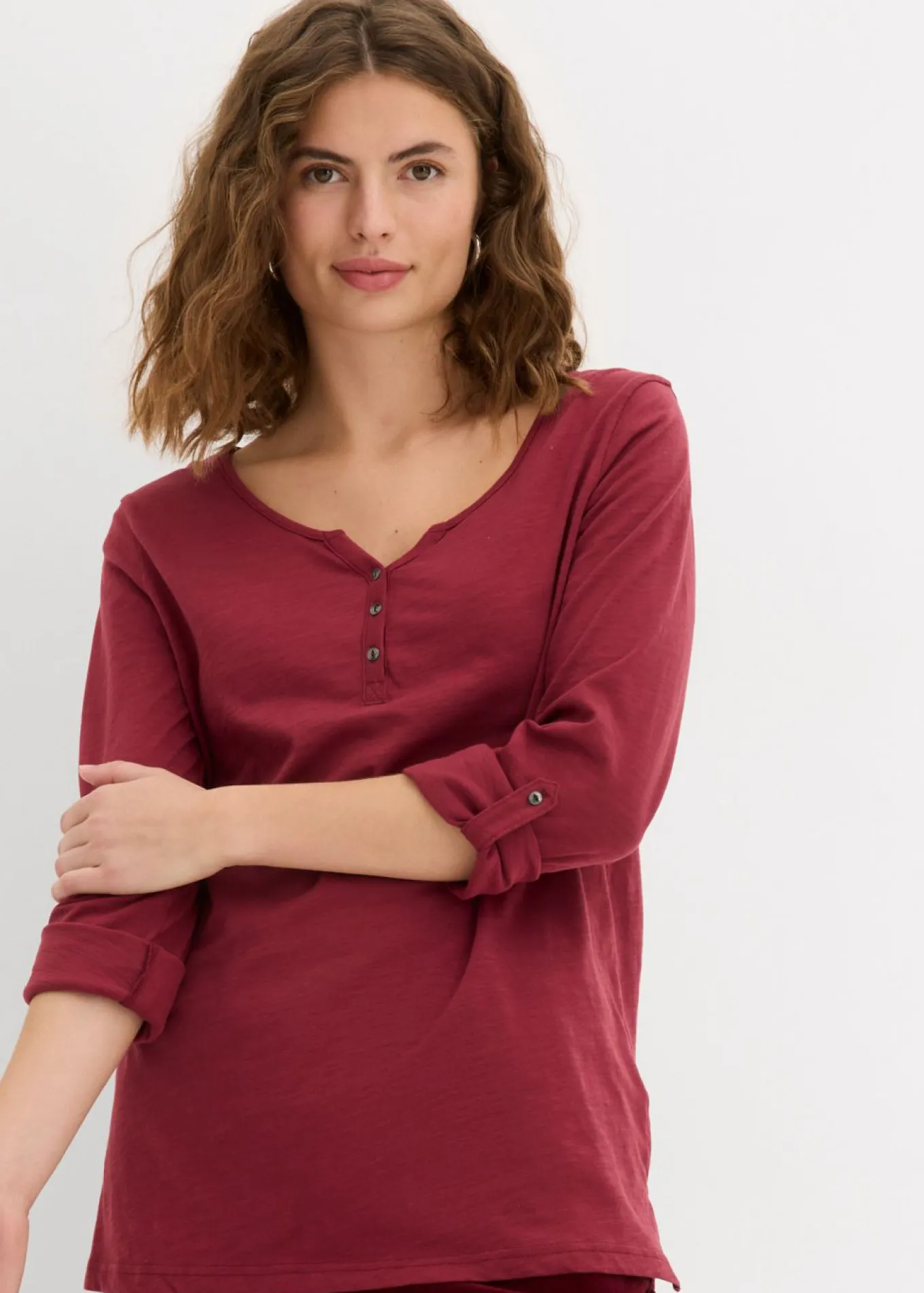 Camiseta de algodón orgánico puro con botones