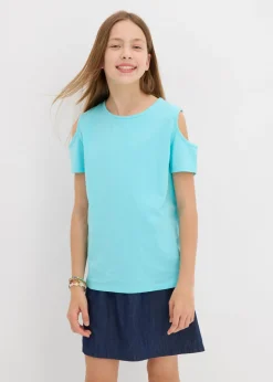 Camiseta de algodón orgánico puro con hombros al descubierto