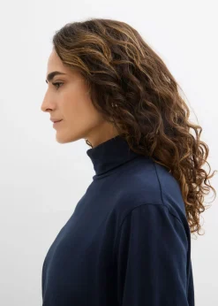 Camiseta de algodón orgánico puro con cuello alto