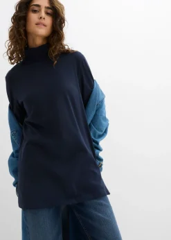 Camiseta de algodón orgánico puro con cuello alto