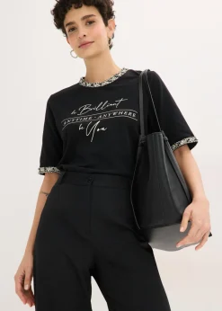 Camiseta de algodón orgánico con cinta decorativa