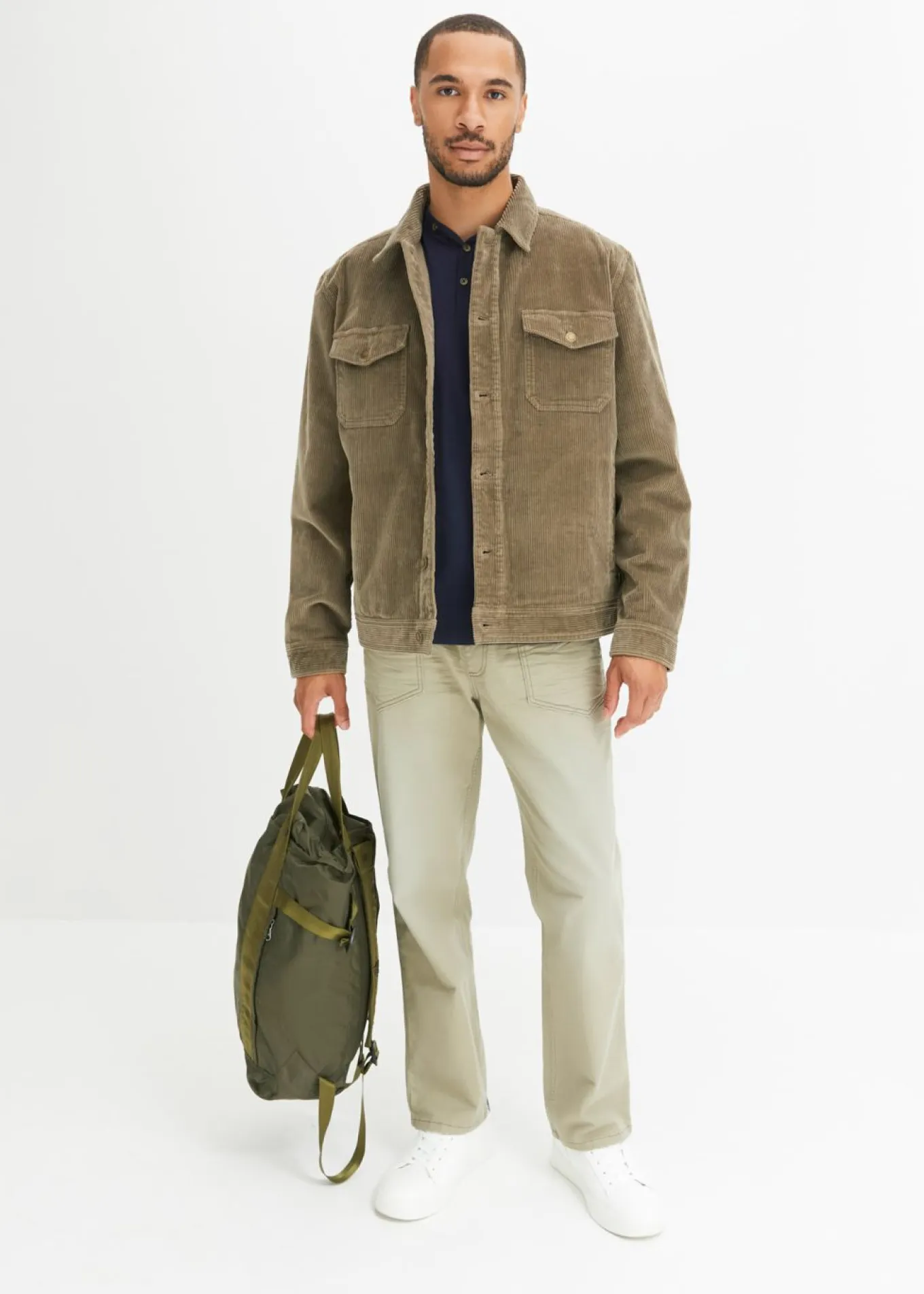 Camiseta de algodón orgánico puro con cuello henley (2 unidades)
