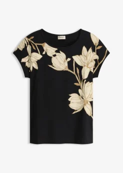 Camiseta de algodón orgánico con estampado de flores