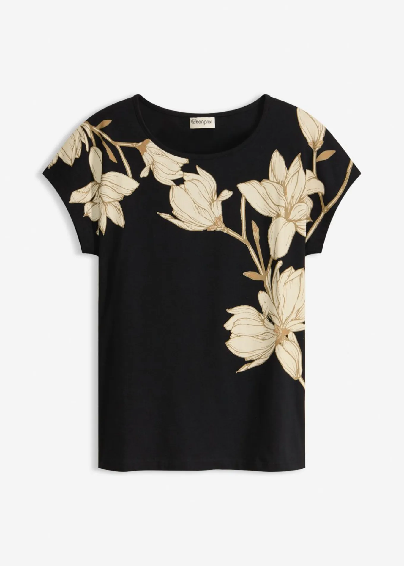 Camiseta de algodón orgánico con estampado de flores