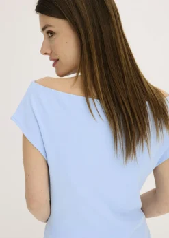 Camiseta de algodón orgánico puro con hombros al descubierto