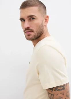 Camiseta de algodón orgánico puro con cuello henley (3 unidades)