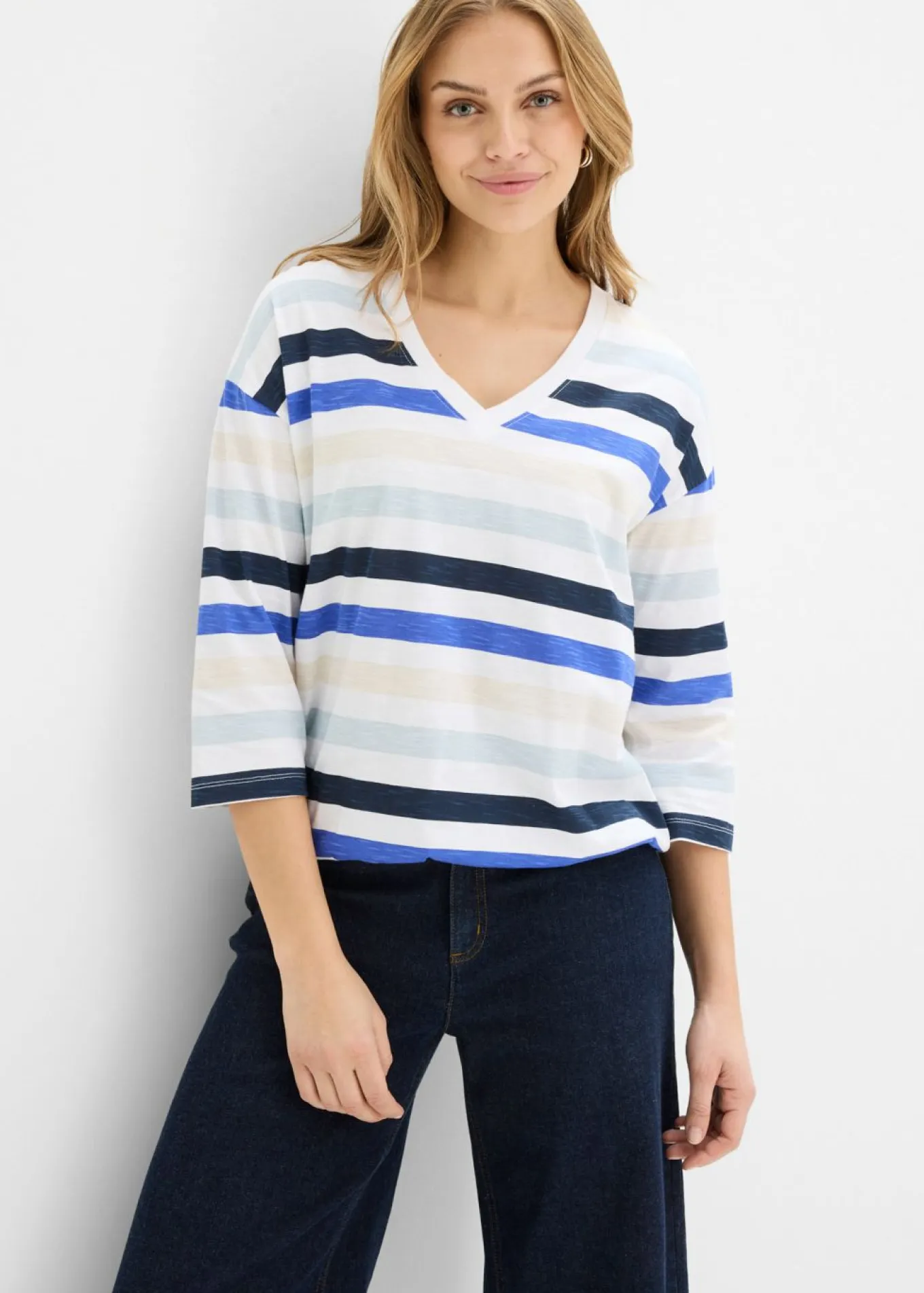 Camiseta de algodón orgánico con mangas 3/4