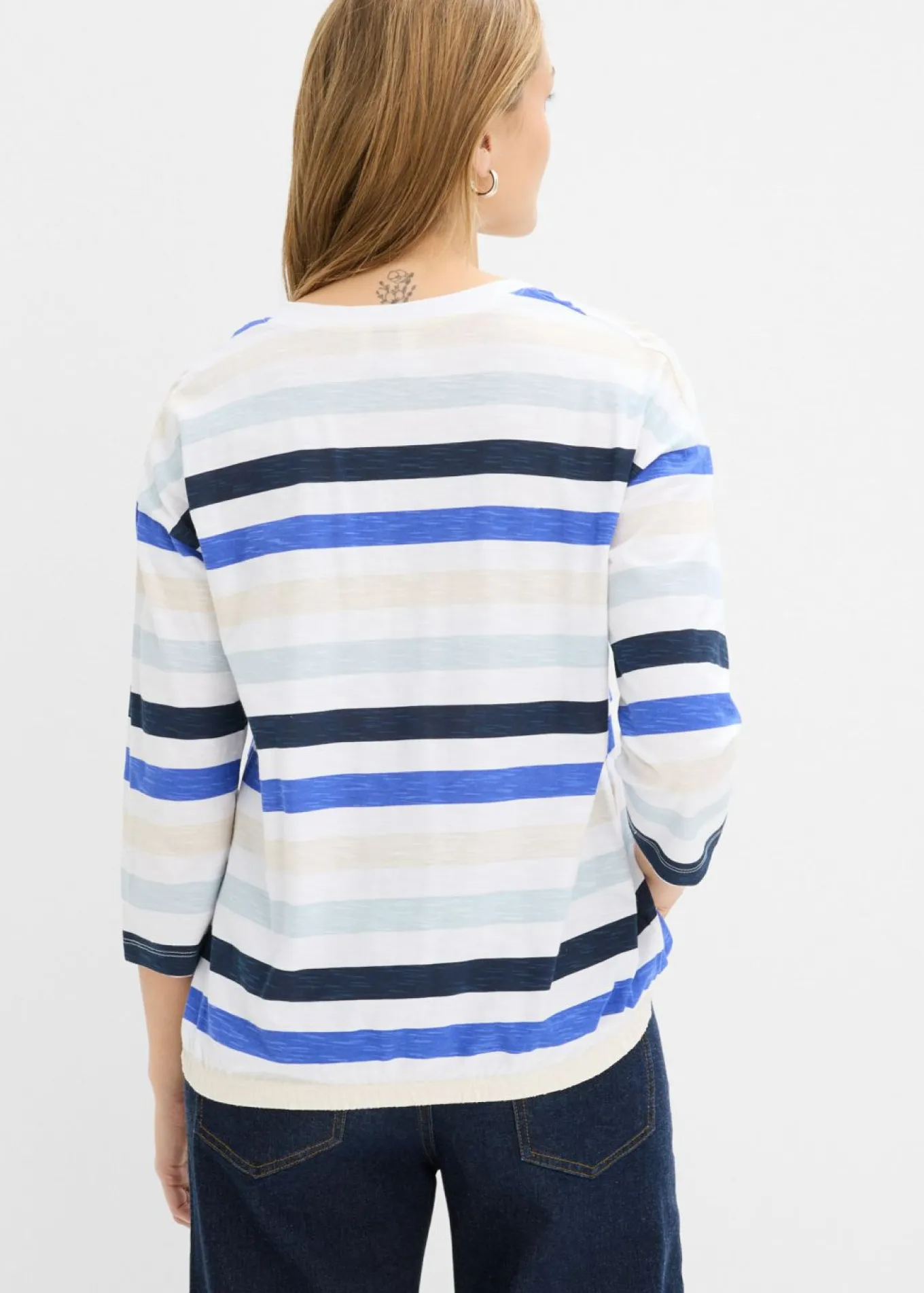 Camiseta de algodón orgánico con mangas 3/4