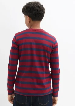 Camiseta de algodón orgánico puro con cuello henley (2 unidades)