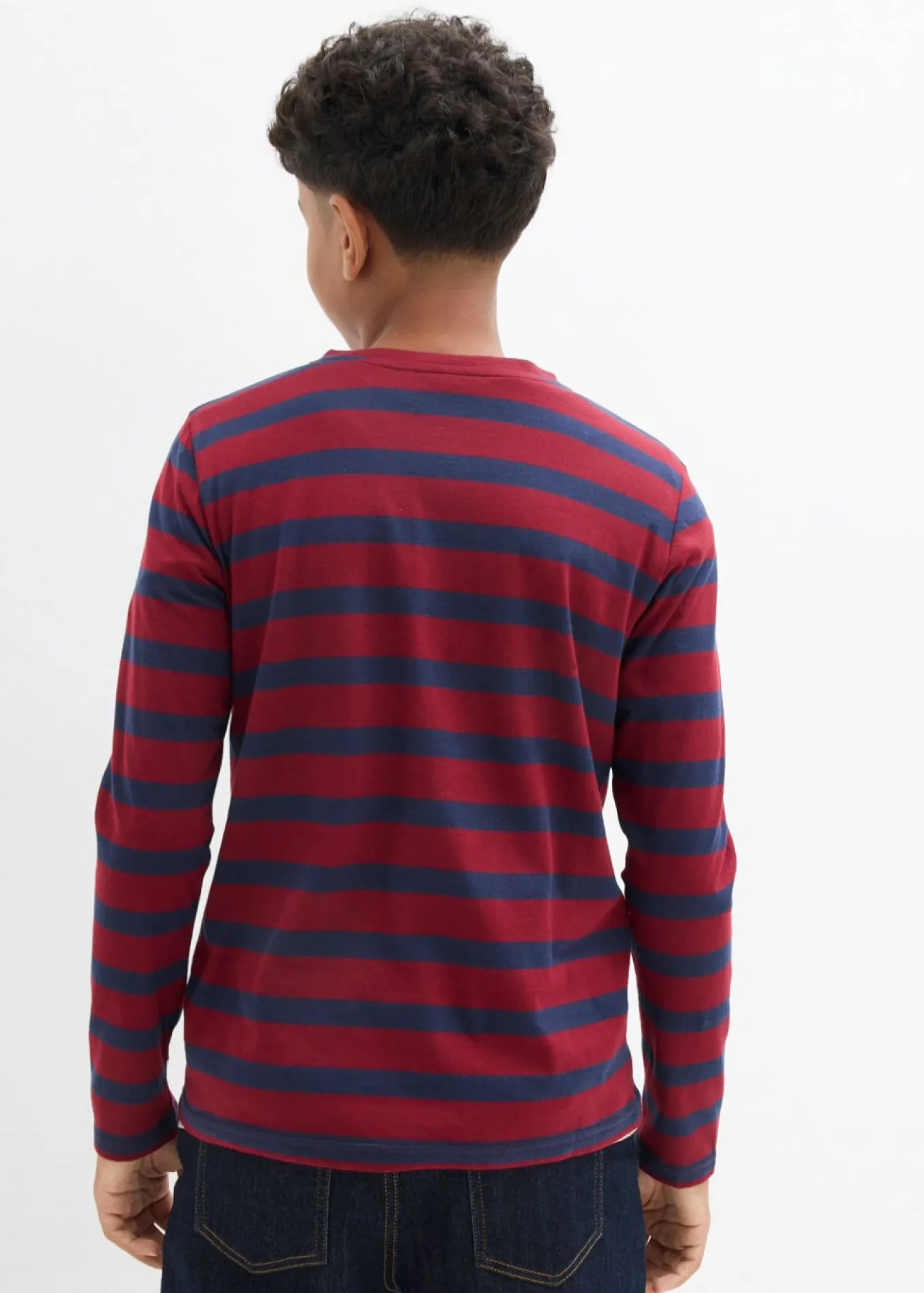 Camiseta de algodón orgánico puro con cuello henley (2 unidades)