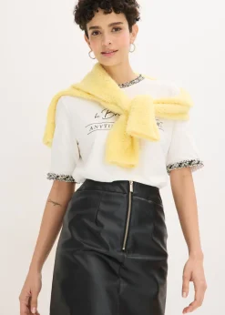 Camiseta de algodón orgánico con cinta decorativa