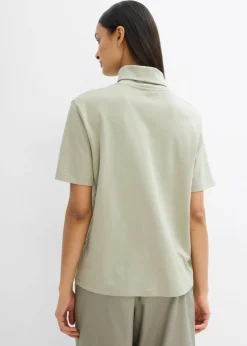 Camiseta de algodón orgánico puro con cuello alto