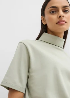 Camiseta de algodón orgánico puro con cuello alto