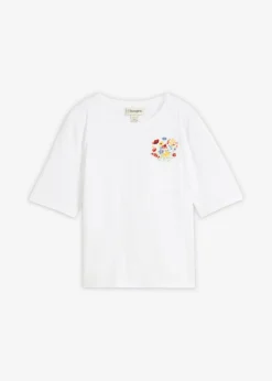 Camiseta de algodón orgánico puro con bordado