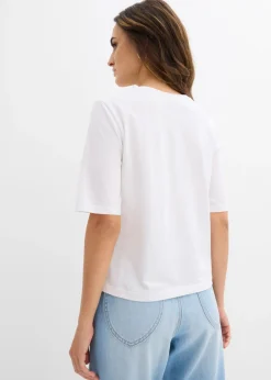 Camiseta de algodón orgánico puro con bordado