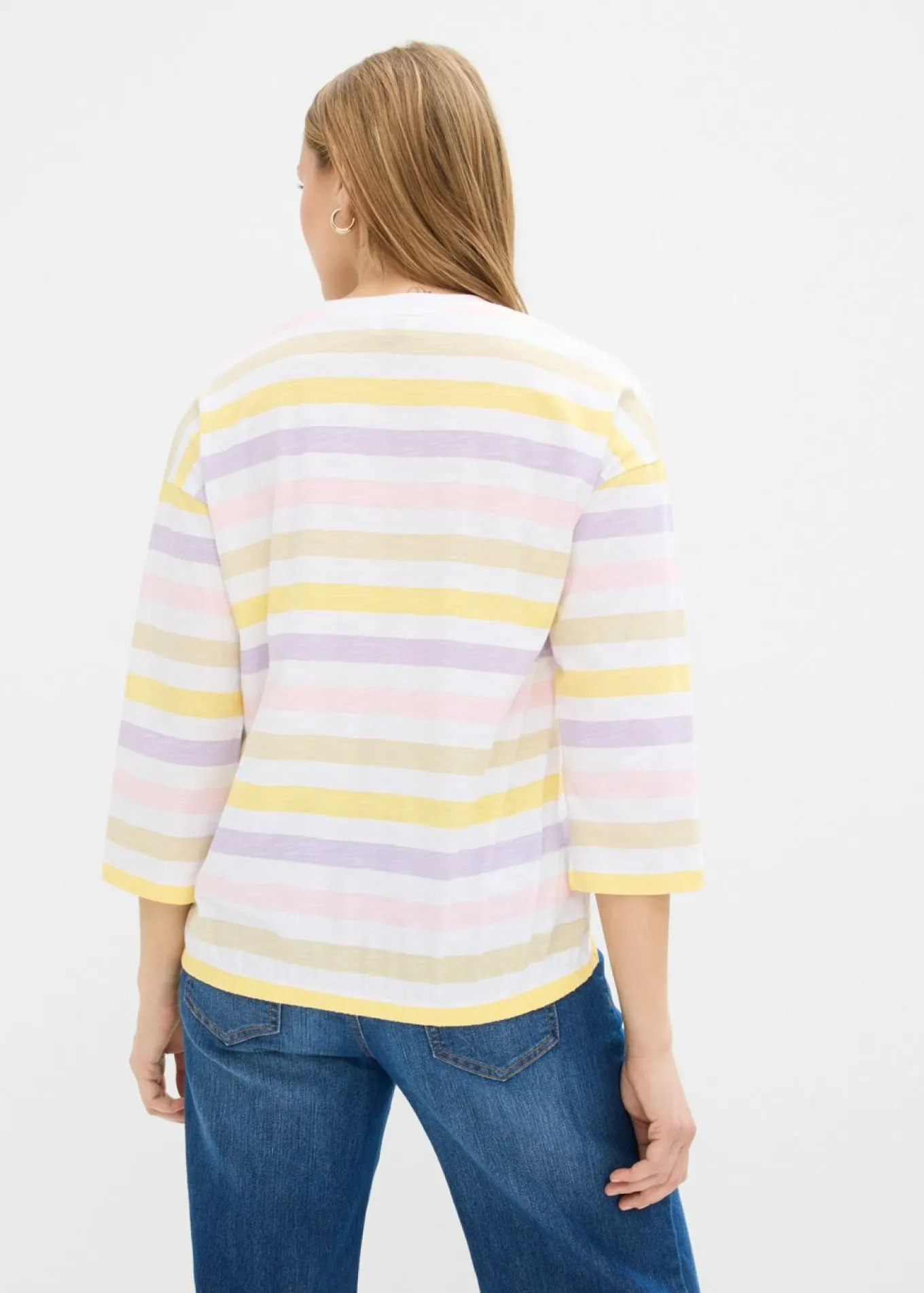 Camiseta de algodón orgánico con mangas 3/4