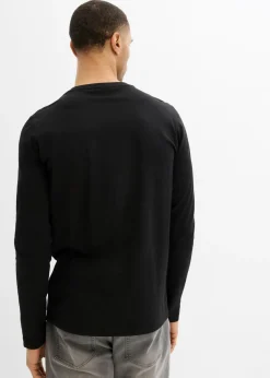 Camiseta de algodón orgánico puro con manga larga y corte ajustado