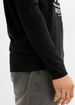 Camiseta de algodón orgánico puro con manga larga y corte ajustado