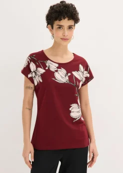 Camiseta de algodón orgánico con estampado de flores