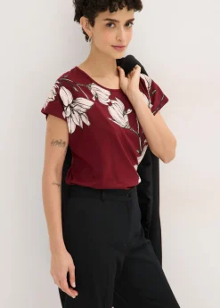 Camiseta de algodón orgánico con estampado de flores