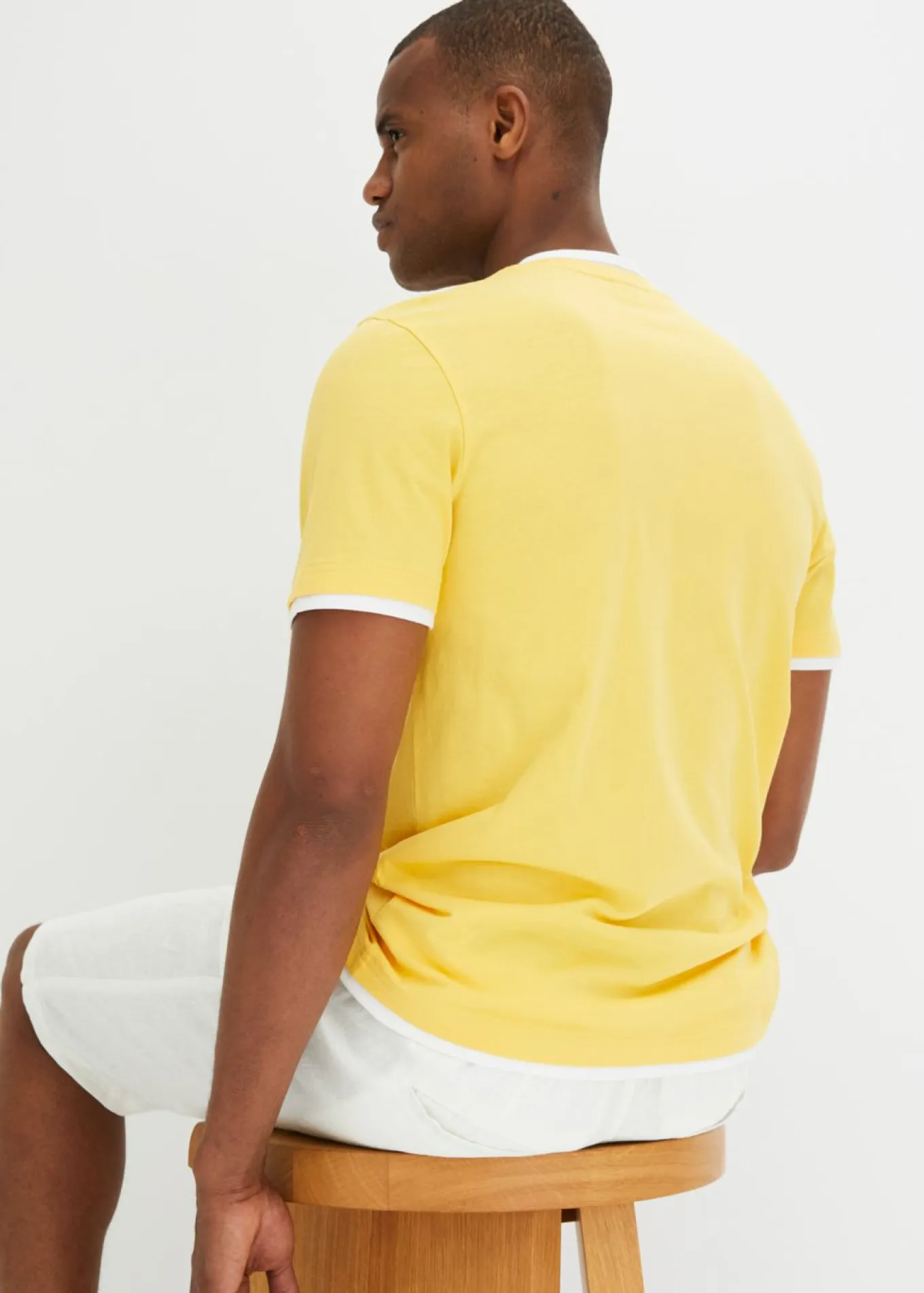 Camiseta de algodón orgánico puro con cuello henley y manga corta (2 unidades)