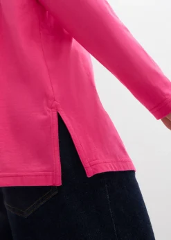 Camiseta de algodón orgánico puro con cuello alto