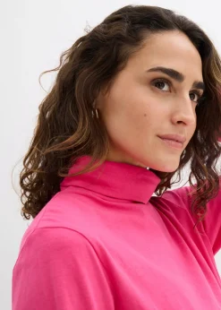 Camiseta de algodón orgánico puro con cuello alto