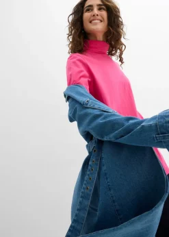 Camiseta de algodón orgánico puro con cuello alto
