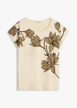 Camiseta de algodón orgánico con estampado de flores