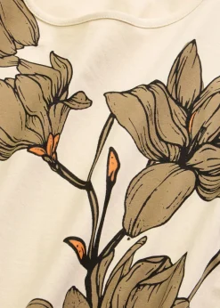 Camiseta de algodón orgánico con estampado de flores