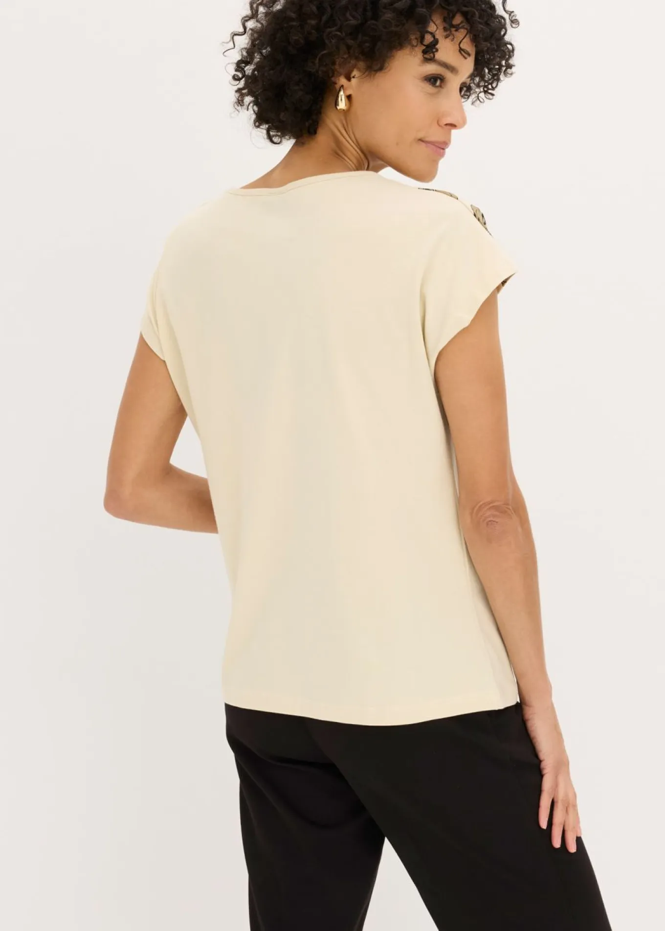 Camiseta de algodón orgánico con estampado de flores